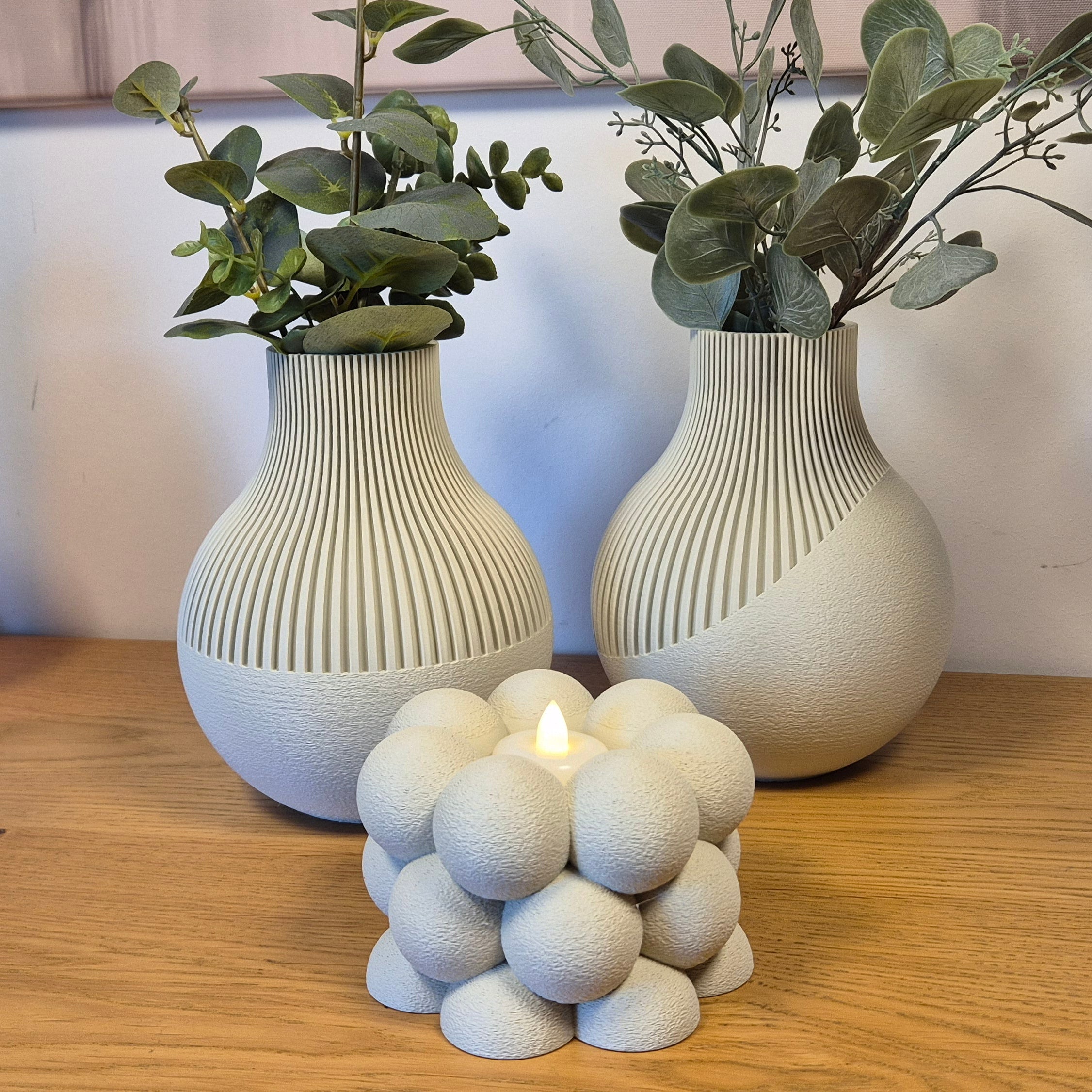 Skandi Vase ELENA | wunderschönes Design Highlight | Schräger Boden | Trockenblumen