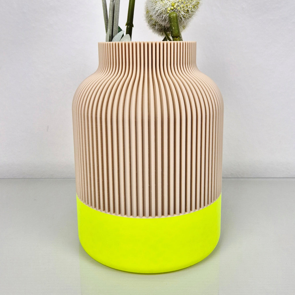 Design Vase SUNSHINE GLOW | 20 cm Höhe | magenta-orange | Hingucker im Frühling | Trockenblumen