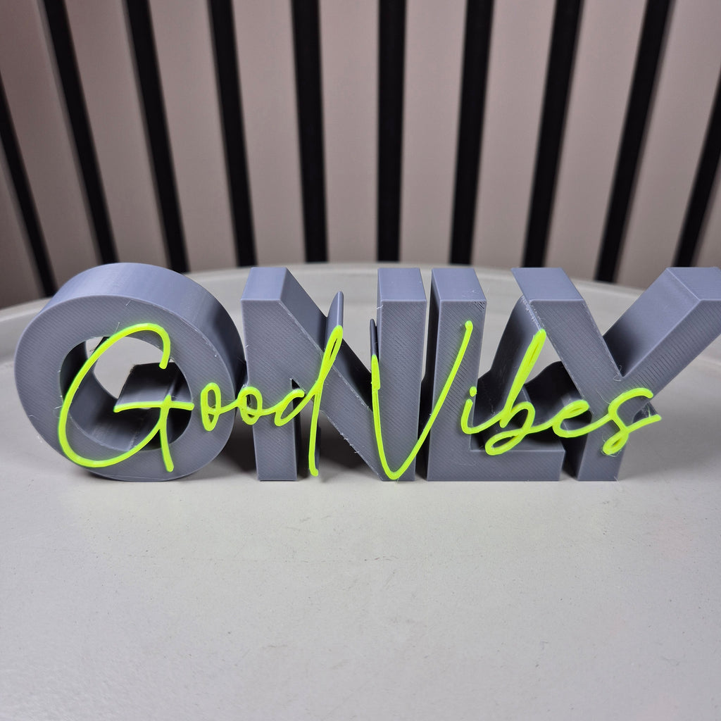 ONLY GOOD VIBES | Bunte 3D Deko mit positiver Ausstrahlung