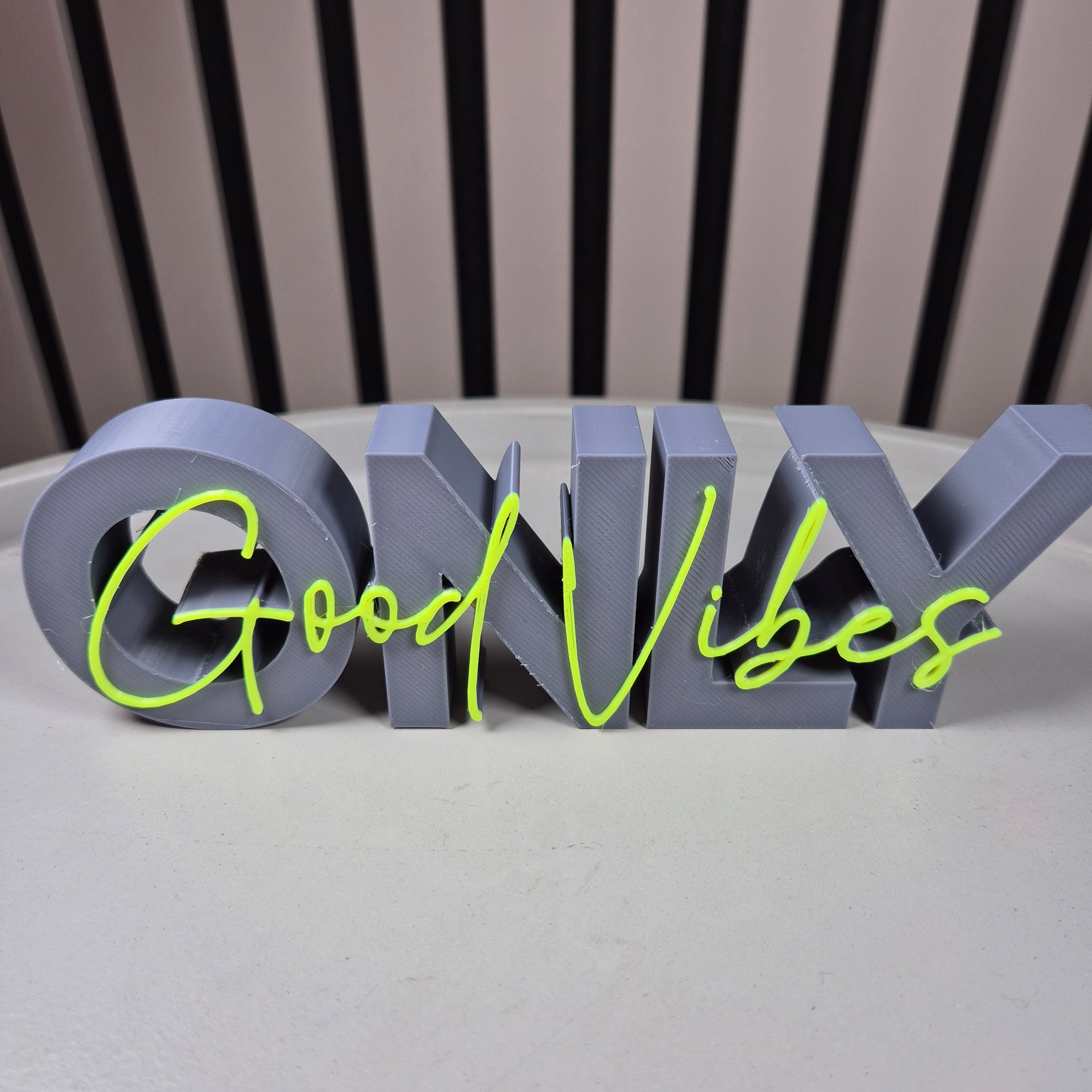 ONLY GOOD VIBES | Bunte 3D Deko mit positiver Ausstrahlung