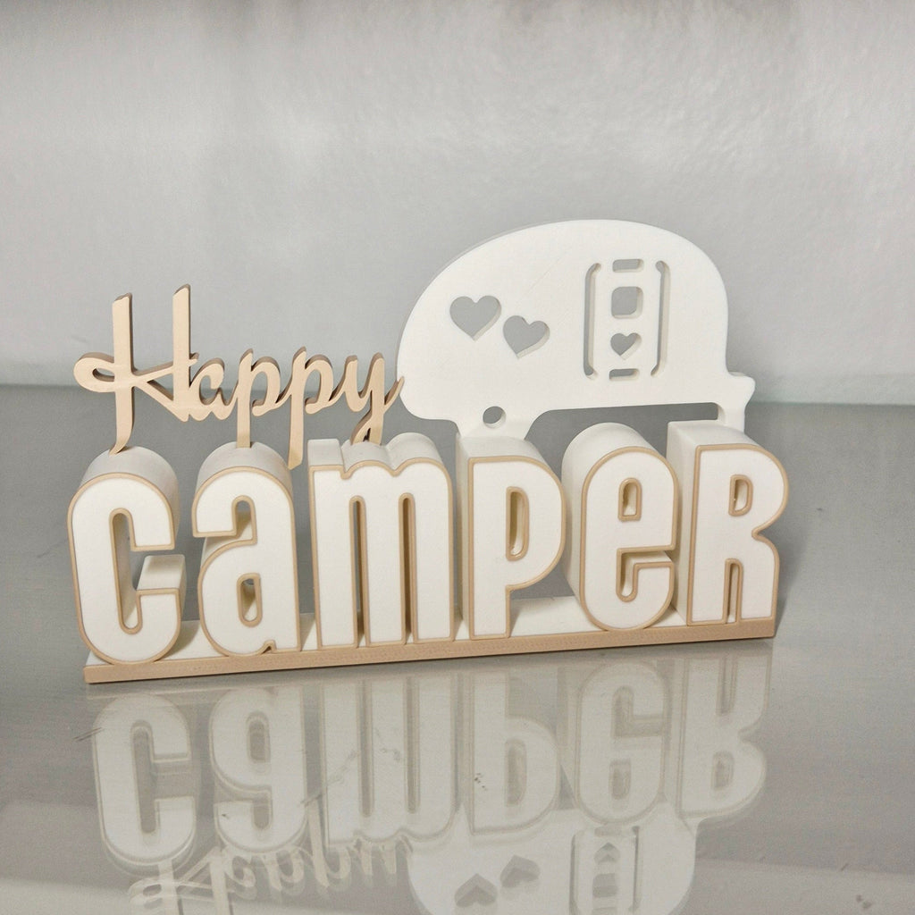 Happy Camper Schriftzug - da kommt Urlaubsfreude auf