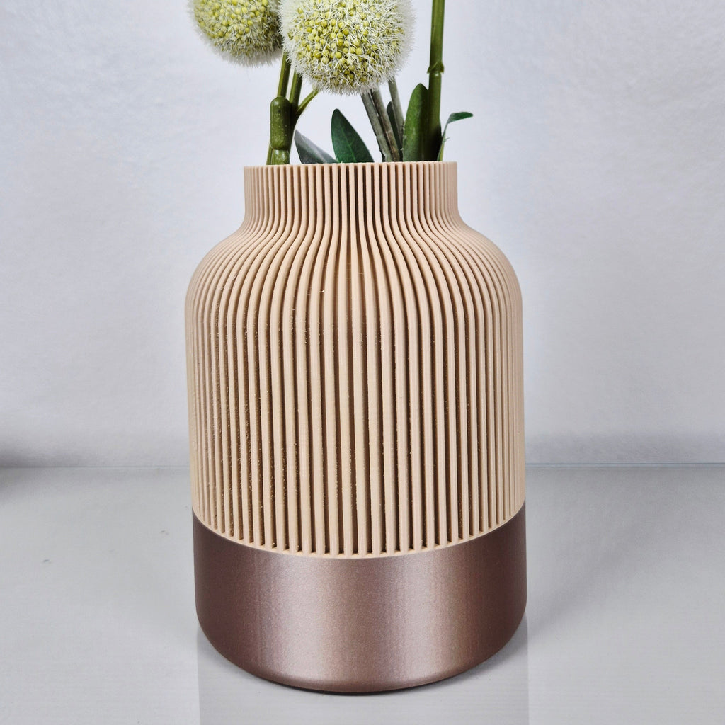 Design Vase HERBSTLIEBE | 20 cm Höhe | bronze-beige | Hingucker im Herbst | Trockenblumen