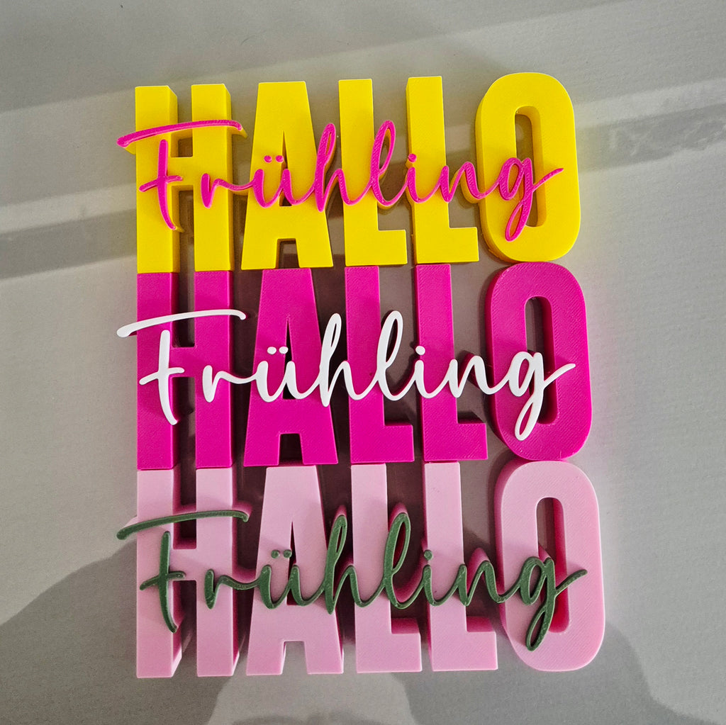 Hallo Frühling | 3D Schriftzug | Gute Laune