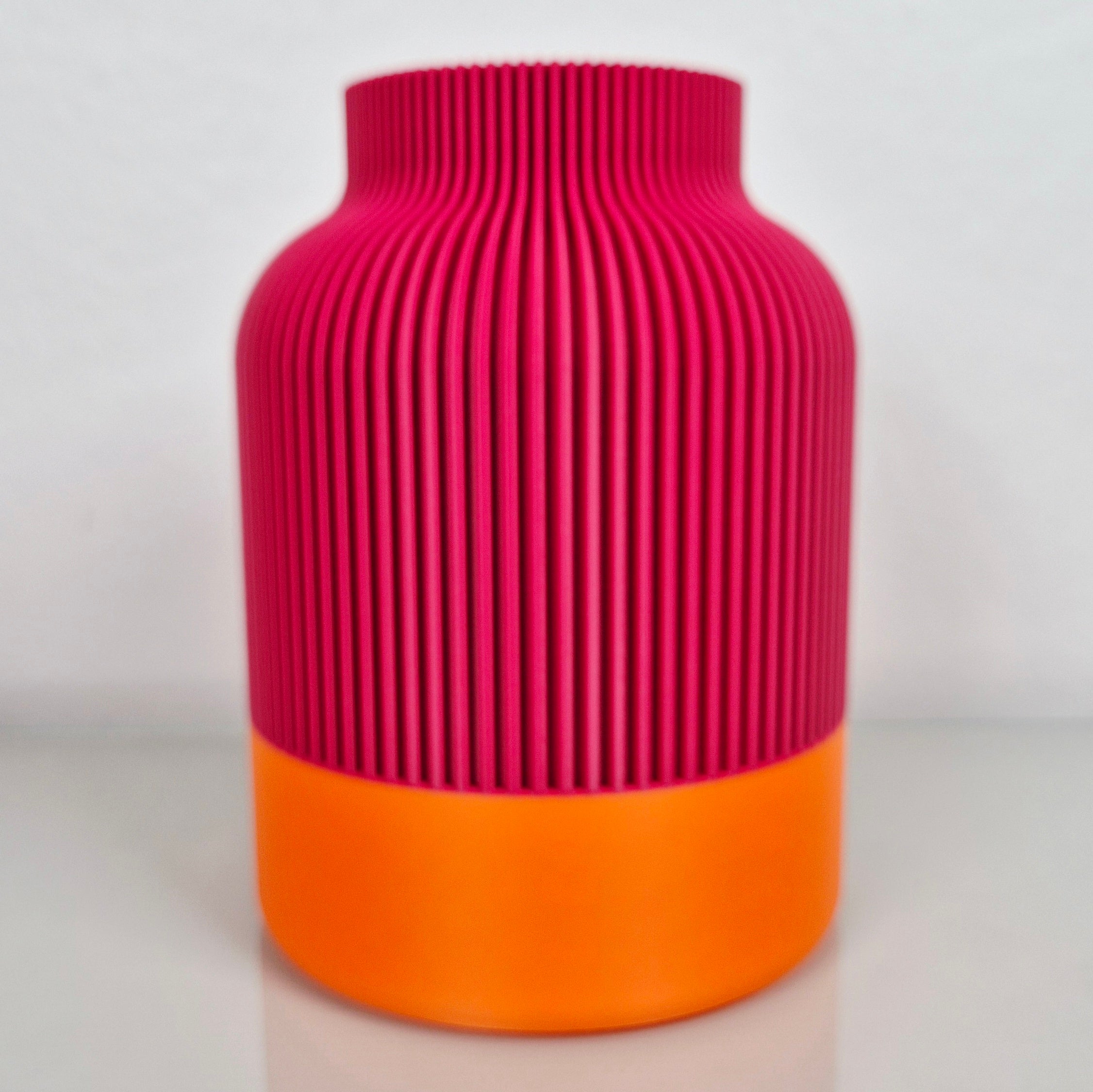 Design Vase SUNSHINE GLOW | 20 cm Höhe | magenta-orange | Hingucker im Frühling | Trockenblumen