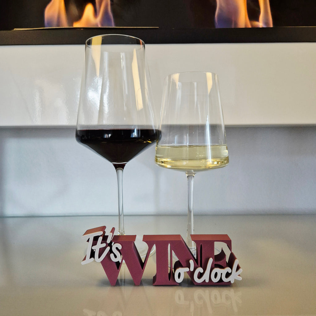 It’s Wine o’clock | Schriftzug | Stilvolle Deko & Geschenkidee für Weinliebhaber