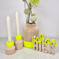 Set: Statement Neon | Vase + Schriftzug + 2 Kerzenständer