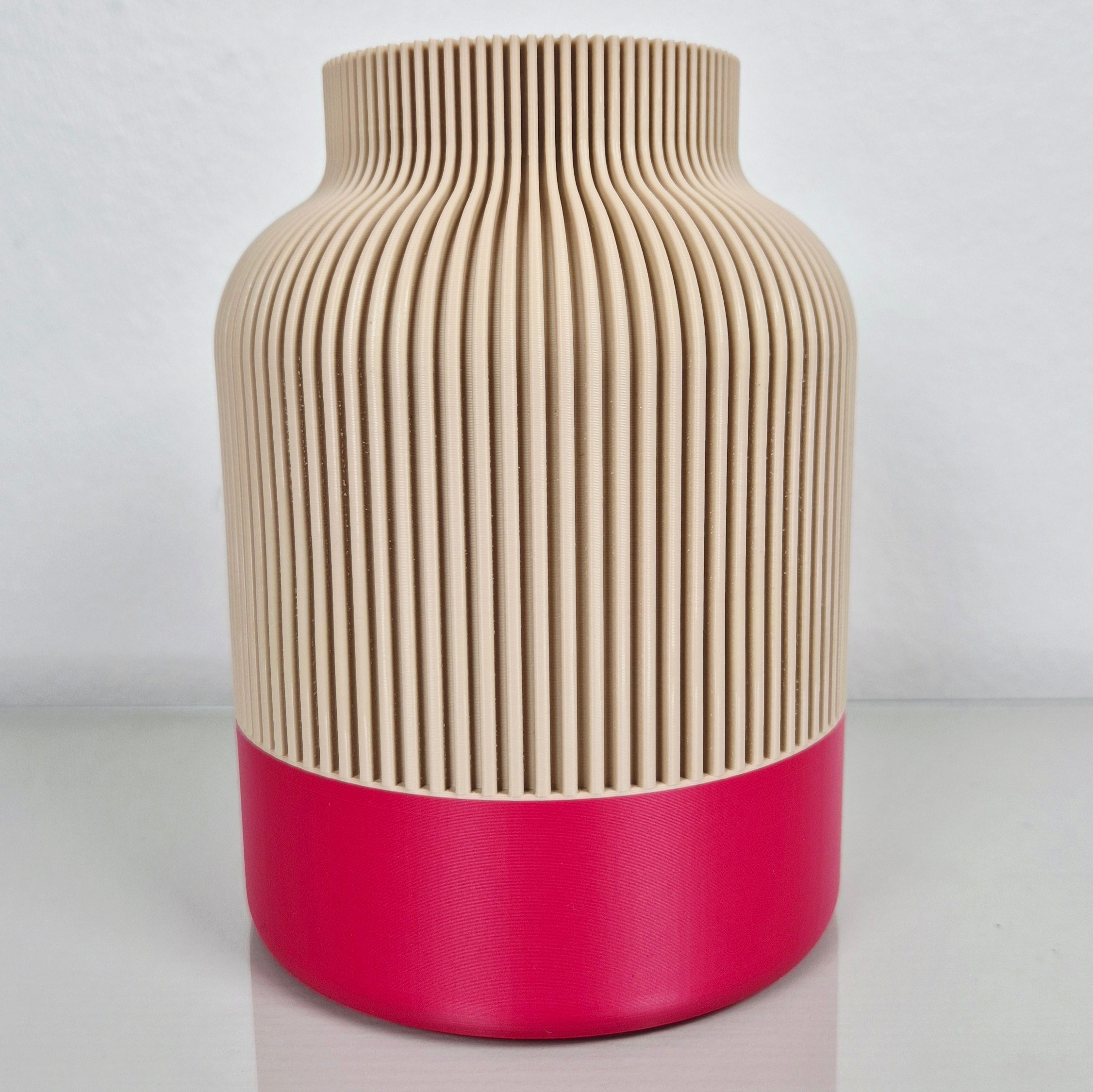 Design Vase SUNSHINE GLOW | 20 cm Höhe | magenta-orange | Hingucker im Frühling | Trockenblumen
