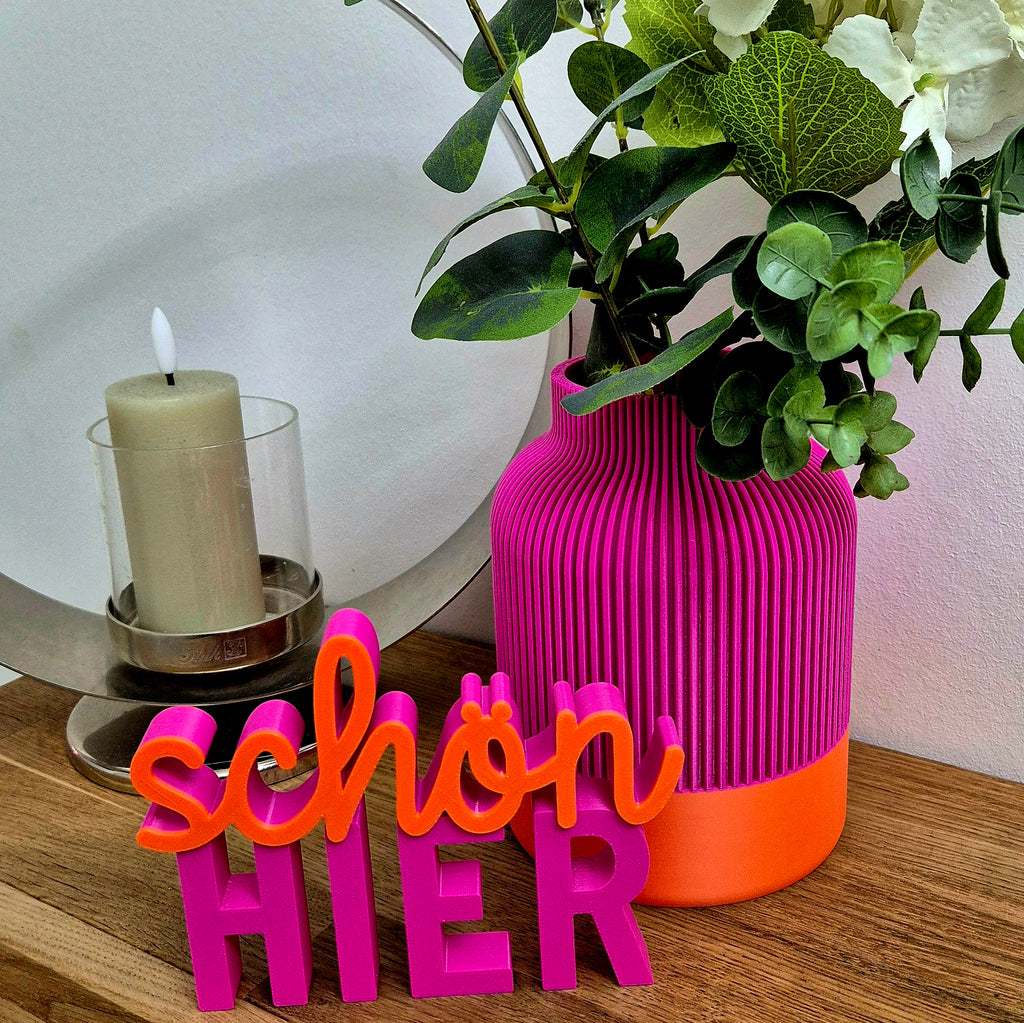 Design Vase SUNSHINE INA | pink-orange | Hingucker im Frühling | Trockenblumen