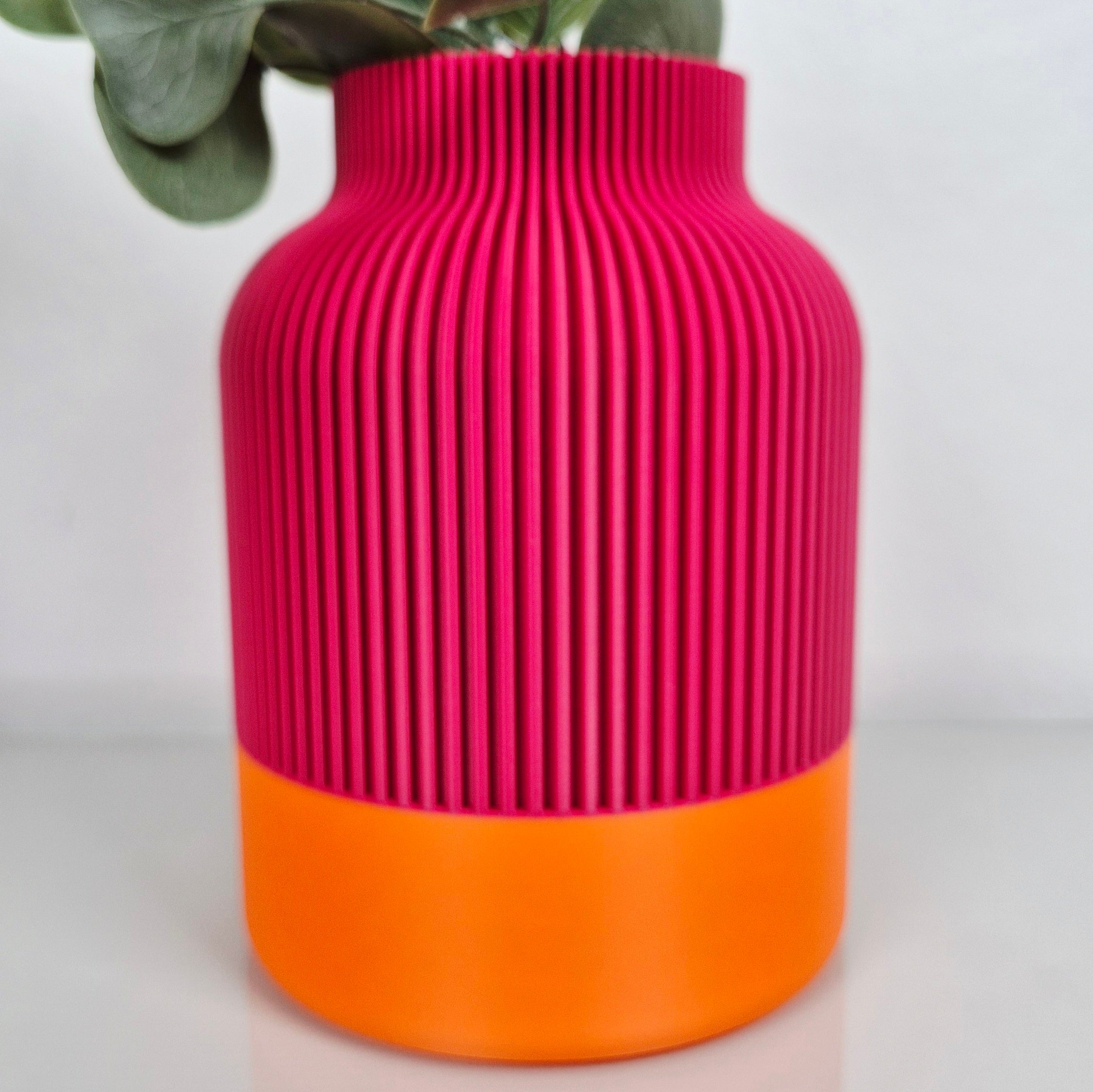 Design Vase SUNSHINE GLOW | 20 cm Höhe | magenta-orange | Hingucker im Frühling | Trockenblumen