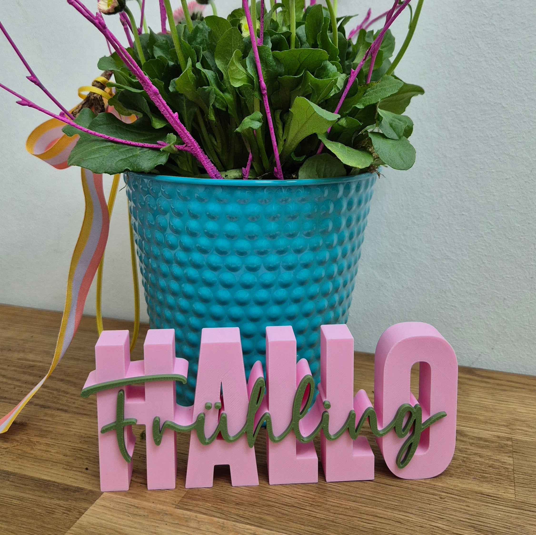 Hallo Frühling | 3D Schriftzug | Gute Laune