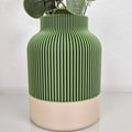 Design Vase SUNSHINE GLOW | grün-beige | Hingucker im Frühling | Trockenblumen
