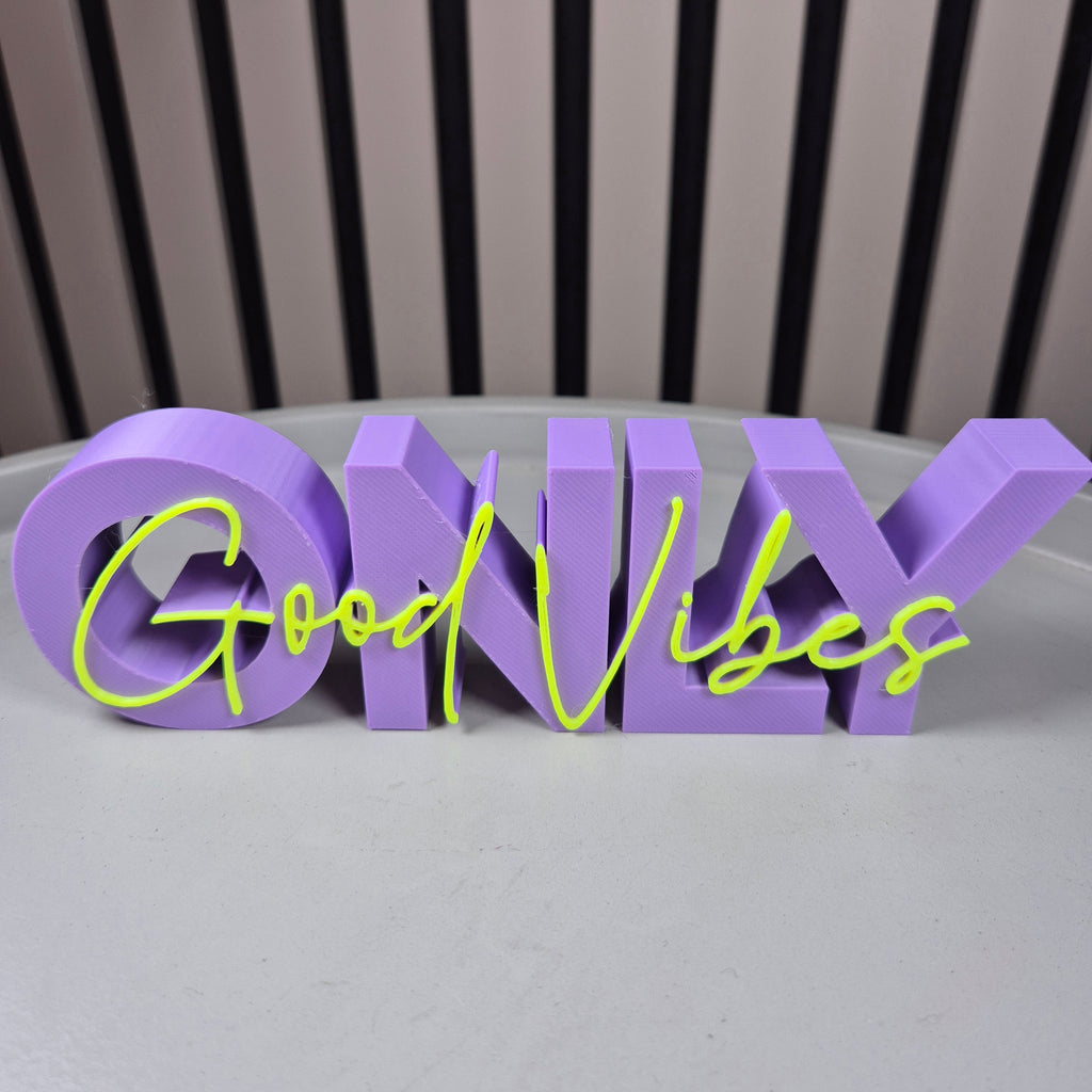 ONLY GOOD VIBES | Bunte 3D Deko mit positiver Ausstrahlung
