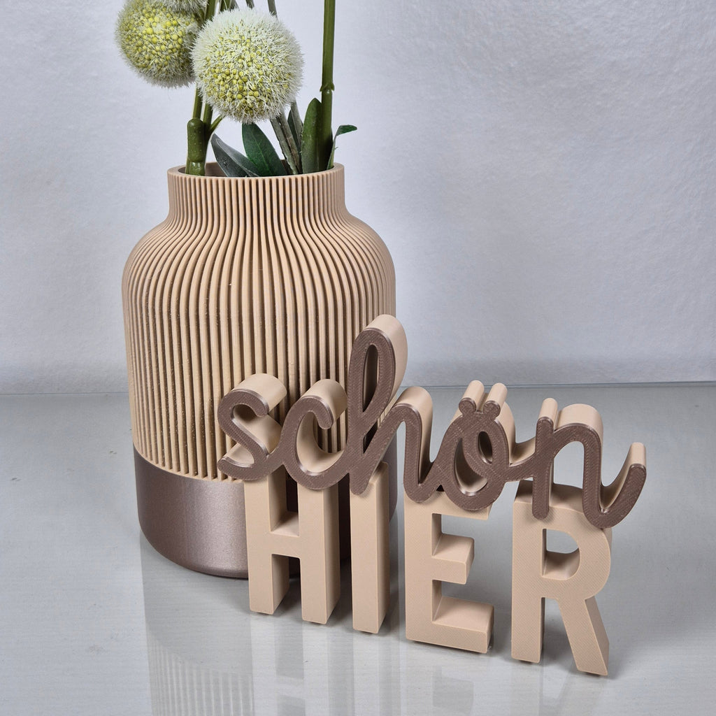 Design Vase HERBSTLIEBE | 20 cm Höhe | bronze-beige | Hingucker im Herbst | Trockenblumen